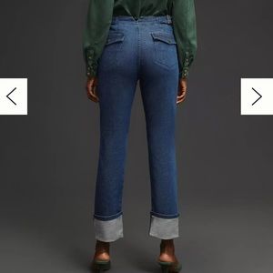 Anthropologie Pilcro Mid-Rise Straight Cuffed Jeans